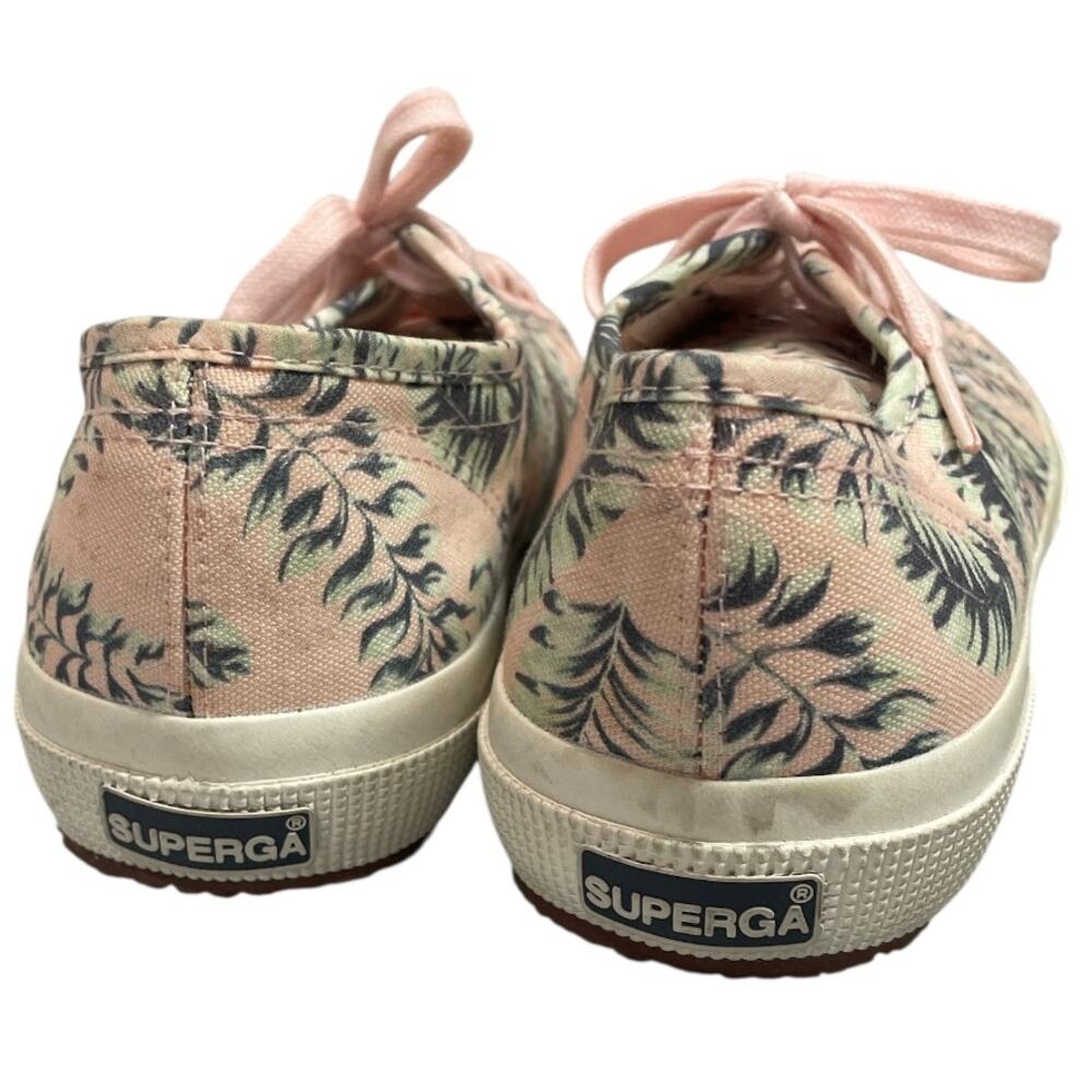 Superga Tropical Print Sneakers Pink Canvas Lace Up Women’s 8.5 EU 39.5 - Picture 6 of 10
